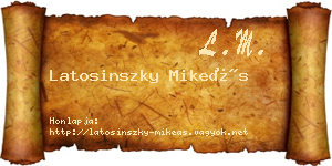 Latosinszky Mikeás névjegykártya